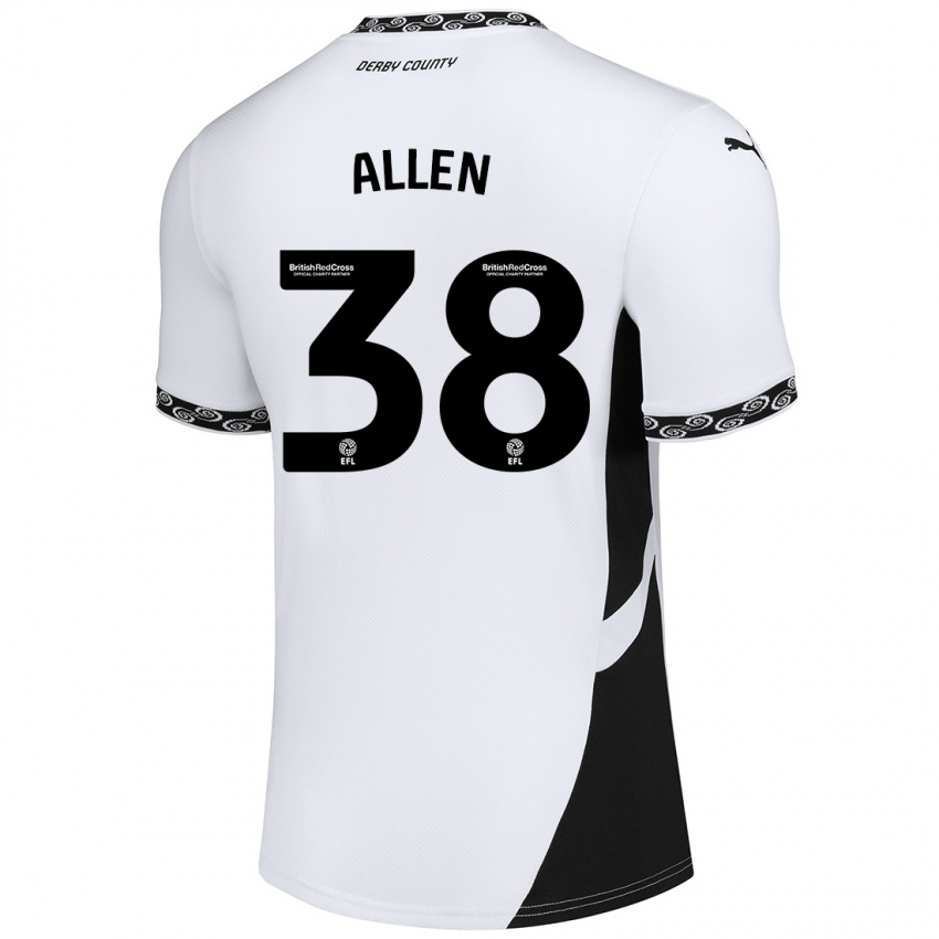 Kinder Cruz Allen #38 Weiß Schwarz Heimtrikot Trikot 2024/25 T-Shirt Österreich