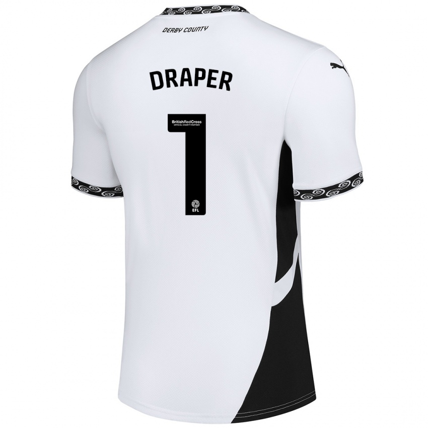 Kinder Anna Draper #1 Weiß Schwarz Heimtrikot Trikot 2024/25 T-Shirt Österreich