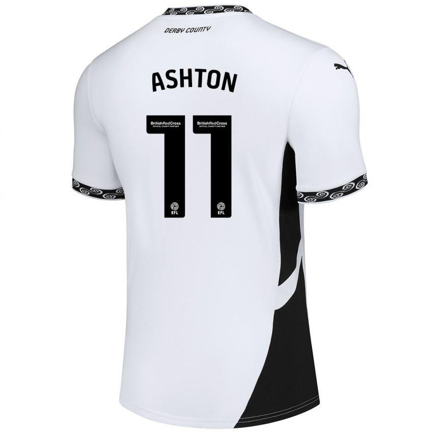 Kinder Eleanor Ashton #11 Weiß Schwarz Heimtrikot Trikot 2024/25 T-Shirt Österreich