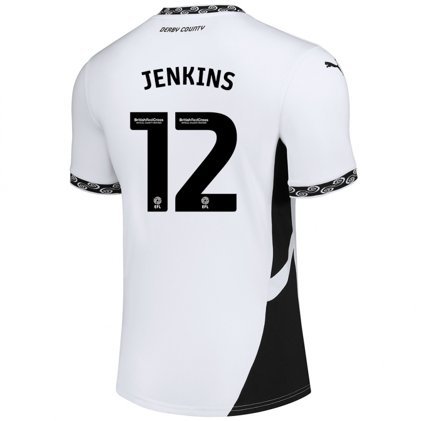 Kinder Camille Jenkins #12 Weiß Schwarz Heimtrikot Trikot 2024/25 T-Shirt Österreich