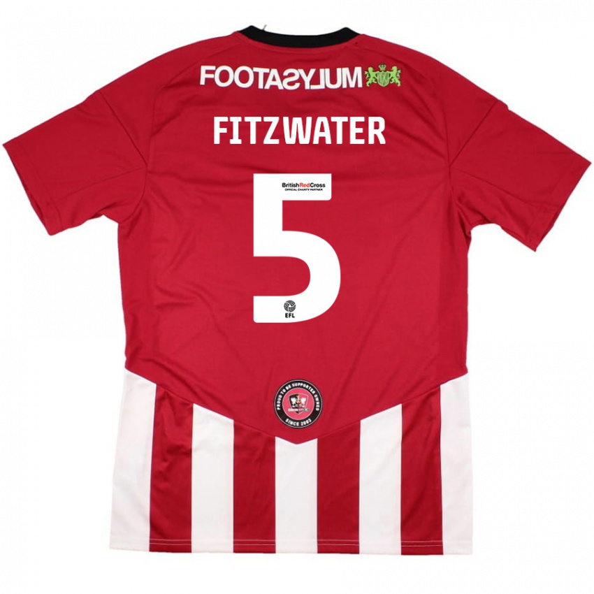 Kinder Jack Fitzwater #5 Rot Weiß Heimtrikot Trikot 2024/25 T-Shirt Österreich