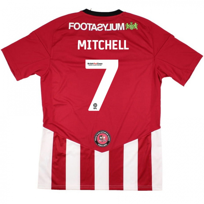 Kinder Demetri Mitchell #7 Rot Weiß Heimtrikot Trikot 2024/25 T-Shirt Österreich