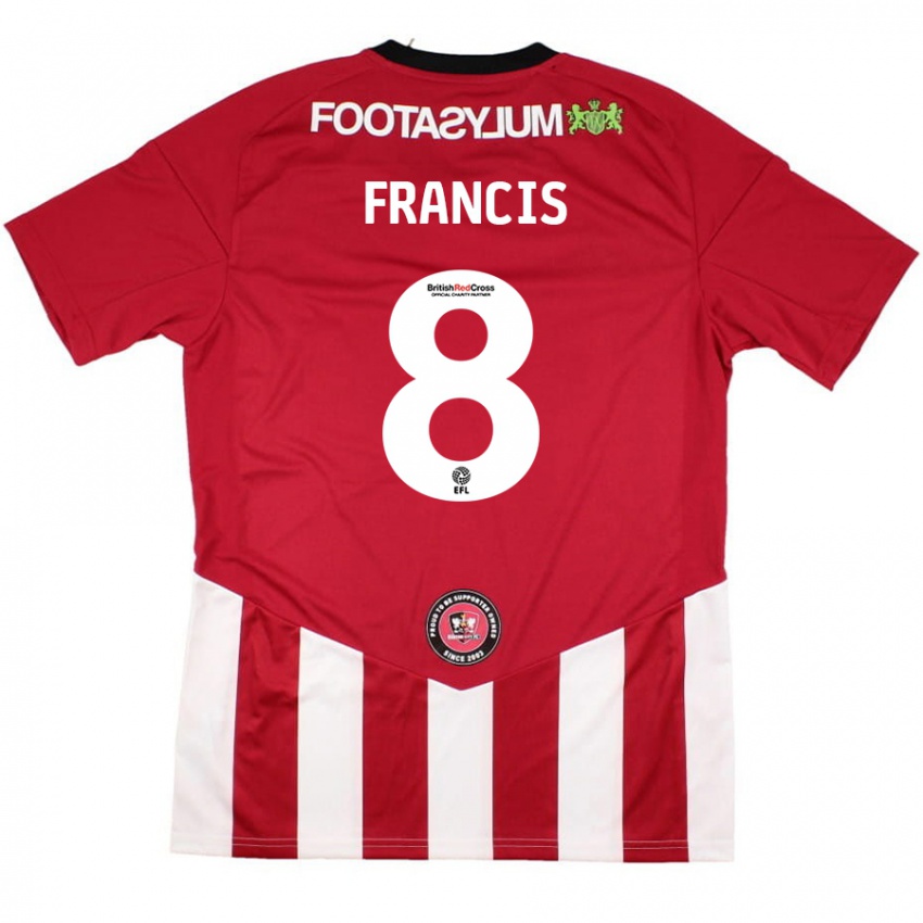 Kinder Ed Francis #8 Rot Weiß Heimtrikot Trikot 2024/25 T-Shirt Österreich