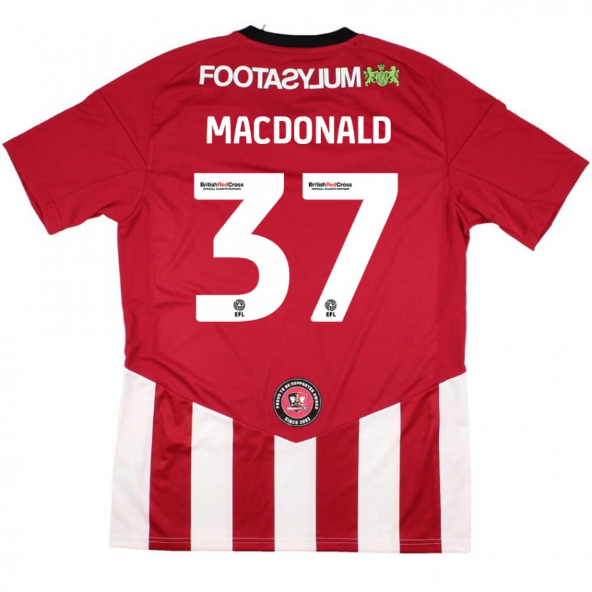 Kinder Shaun Macdonald #37 Rot Weiß Heimtrikot Trikot 2024/25 T-Shirt Österreich