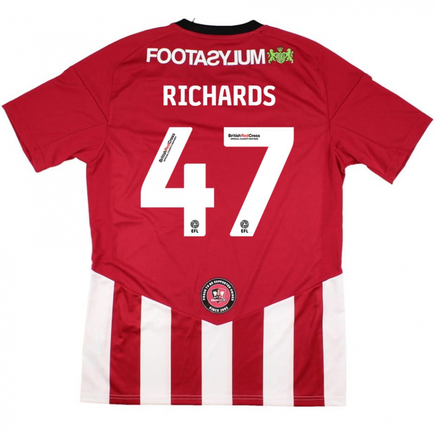 Kinder Jake Richards #47 Rot Weiß Heimtrikot Trikot 2024/25 T-Shirt Österreich