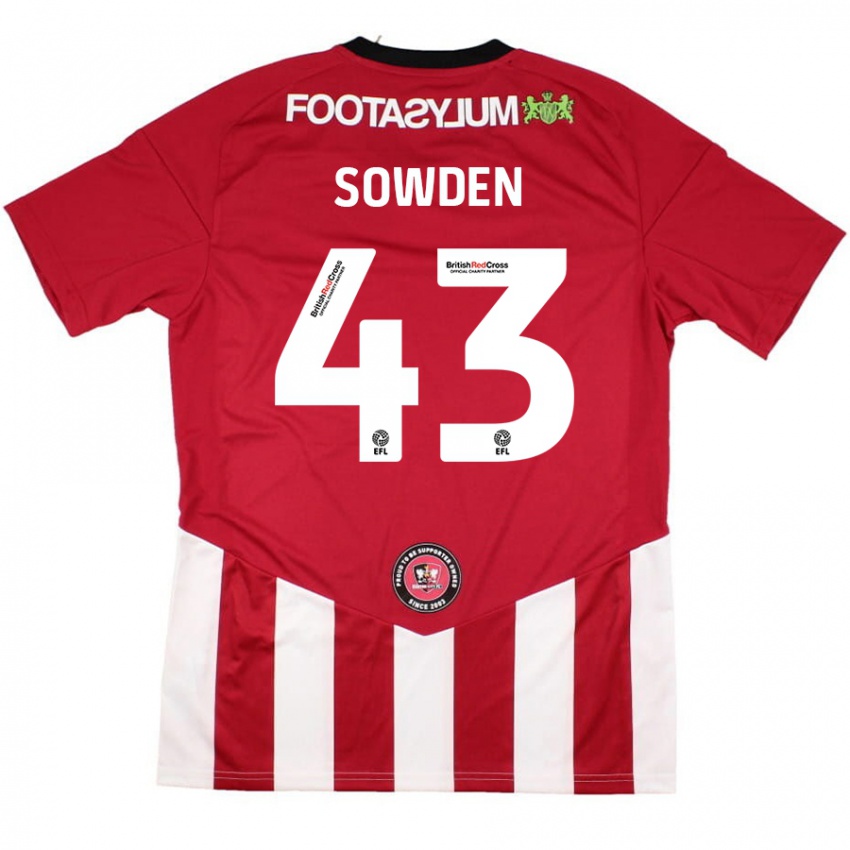 Kinder Andrew Sowden #43 Rot Weiß Heimtrikot Trikot 2024/25 T-Shirt Österreich