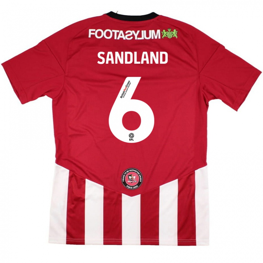 Kinder Jess Sandland #6 Rot Weiß Heimtrikot Trikot 2024/25 T-Shirt Österreich