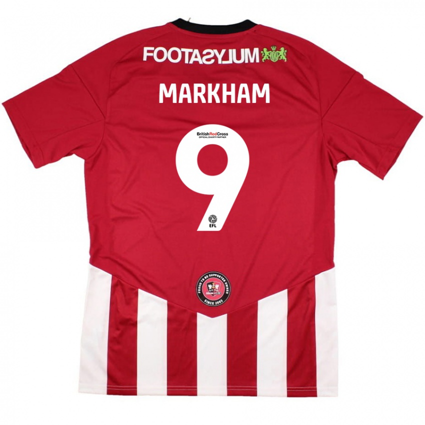 Kinder Jenna Markham #9 Rot Weiß Heimtrikot Trikot 2024/25 T-Shirt Österreich