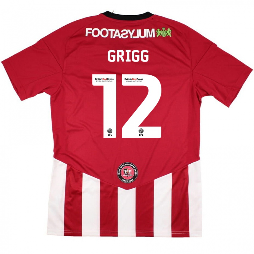 Kinder Katie Grigg #12 Rot Weiß Heimtrikot Trikot 2024/25 T-Shirt Österreich