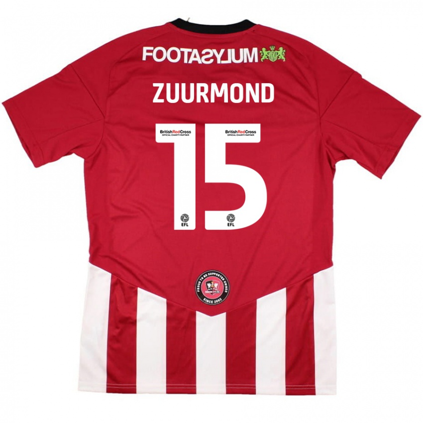 Kinder Ishbel Zuurmond #15 Rot Weiß Heimtrikot Trikot 2024/25 T-Shirt Österreich