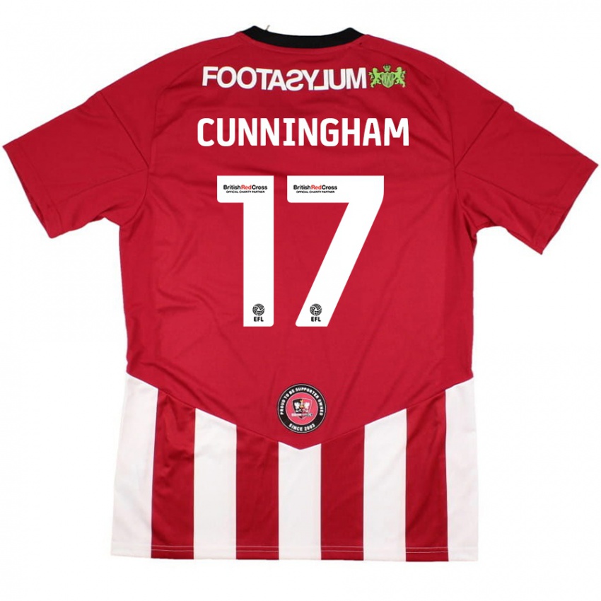 Kinder Zoe Cunningham #17 Rot Weiß Heimtrikot Trikot 2024/25 T-Shirt Österreich