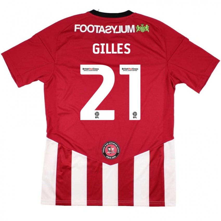 Kinder Sophie Gilles #21 Rot Weiß Heimtrikot Trikot 2024/25 T-Shirt Österreich