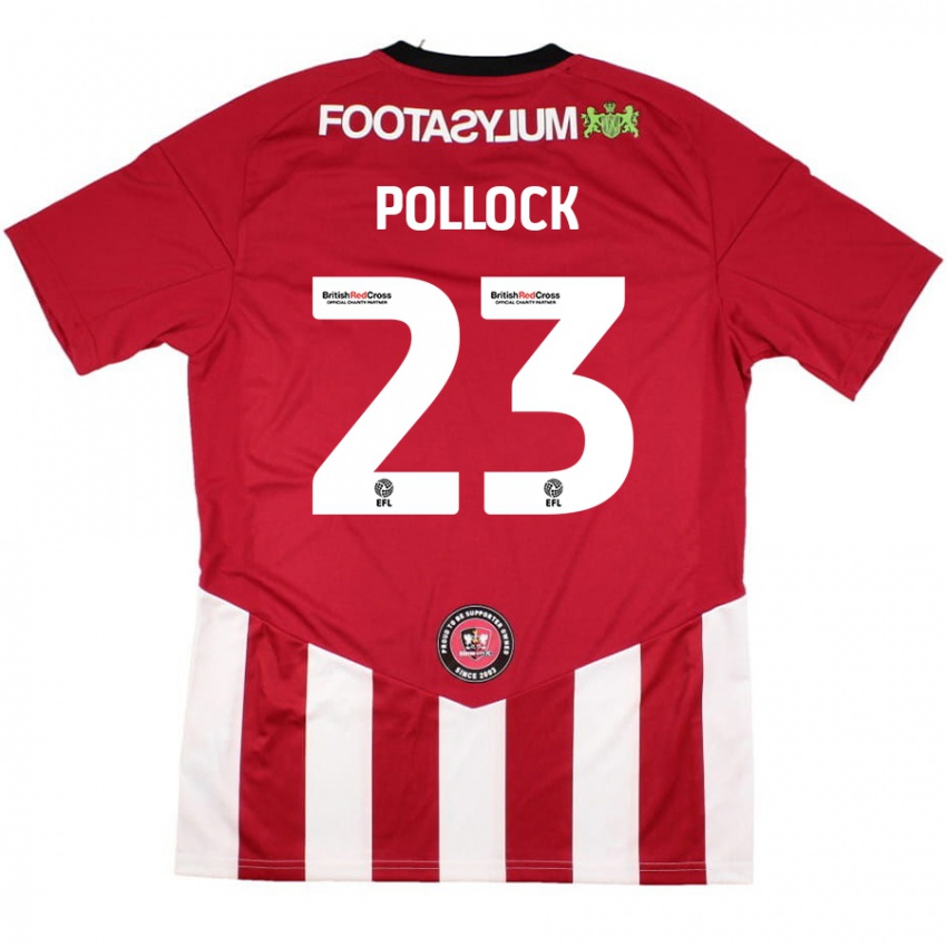 Kinder Amber Pollock #23 Rot Weiß Heimtrikot Trikot 2024/25 T-Shirt Österreich