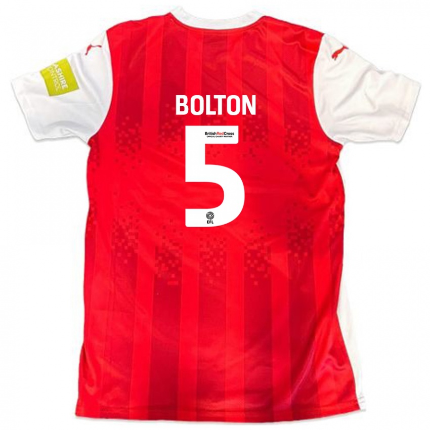 Kinder James Bolton #5 Rot Weiß Heimtrikot Trikot 2024/25 T-Shirt Österreich