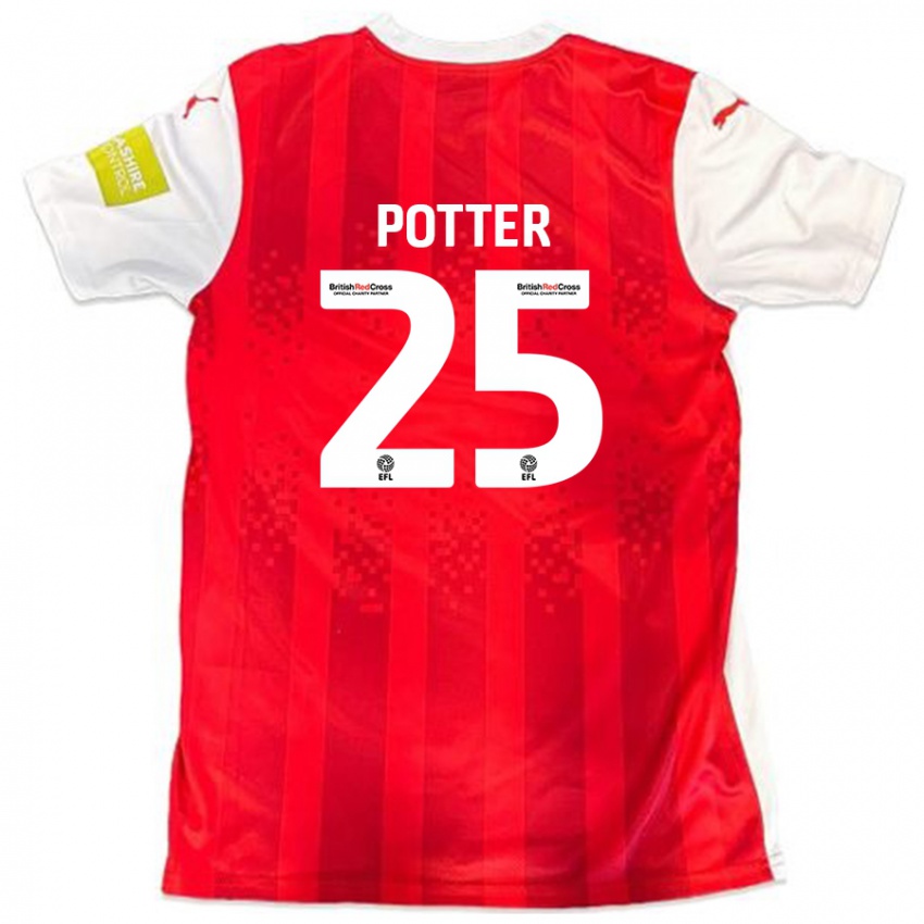 Kinder Finley Potter #25 Rot Weiß Heimtrikot Trikot 2024/25 T-Shirt Österreich