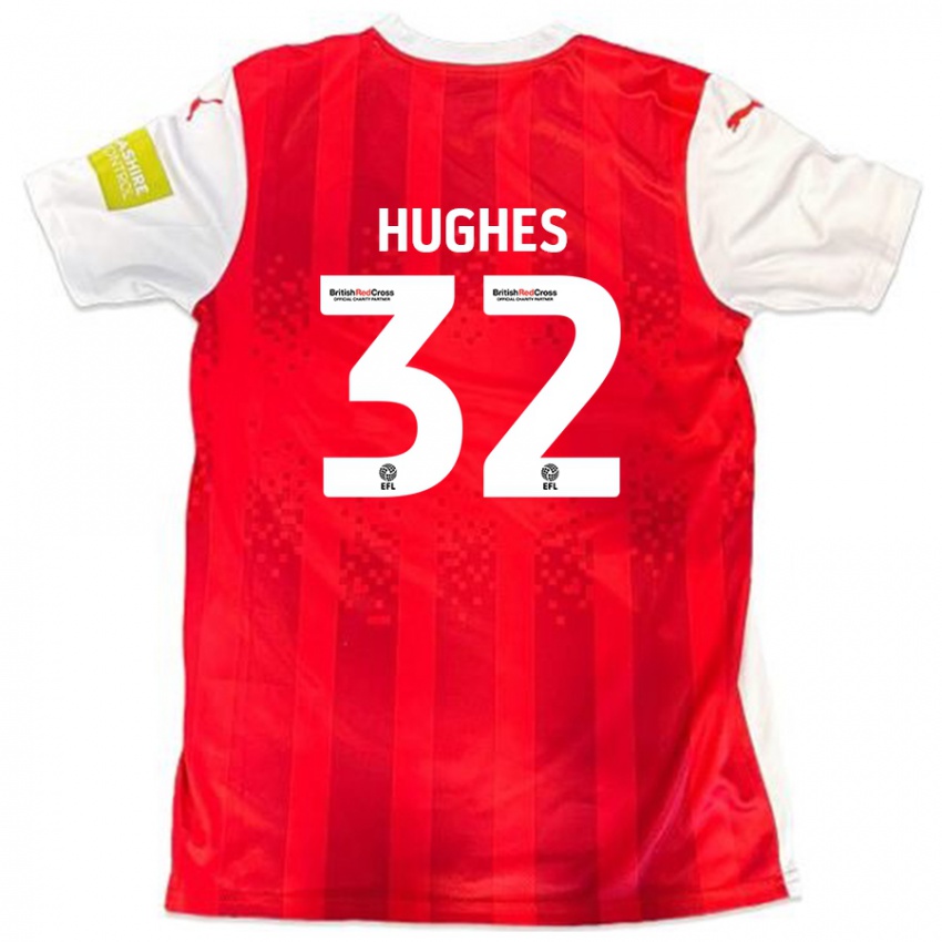 Kinder Kayden Hughes #32 Rot Weiß Heimtrikot Trikot 2024/25 T-Shirt Österreich