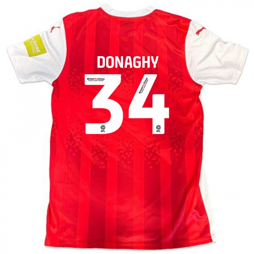 Kinder Tom Donaghy #34 Rot Weiß Heimtrikot Trikot 2024/25 T-Shirt Österreich