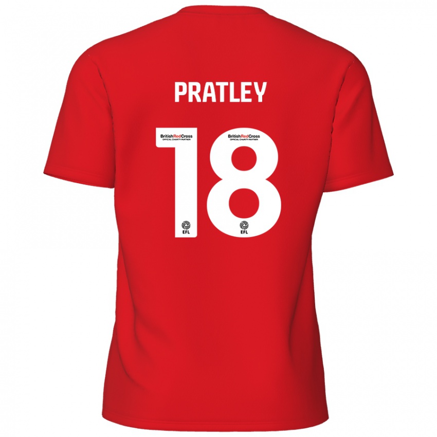 Kinder Darren Pratley #18 Rot Heimtrikot Trikot 2024/25 T-Shirt Österreich