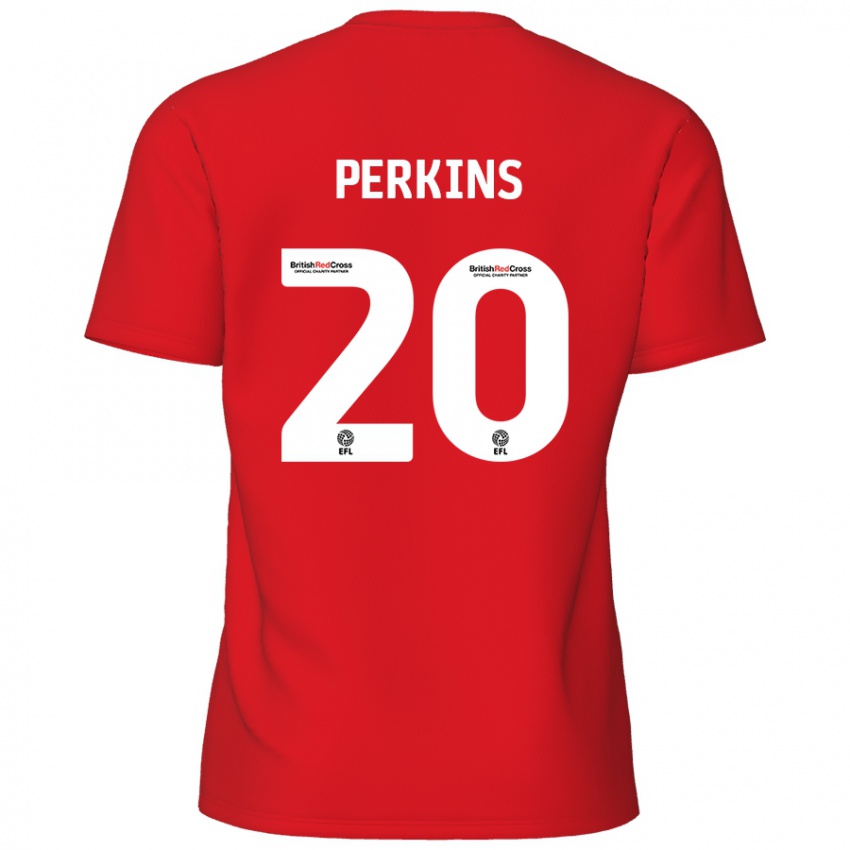 Kinder Sonny Perkins #20 Rot Heimtrikot Trikot 2024/25 T-Shirt Österreich