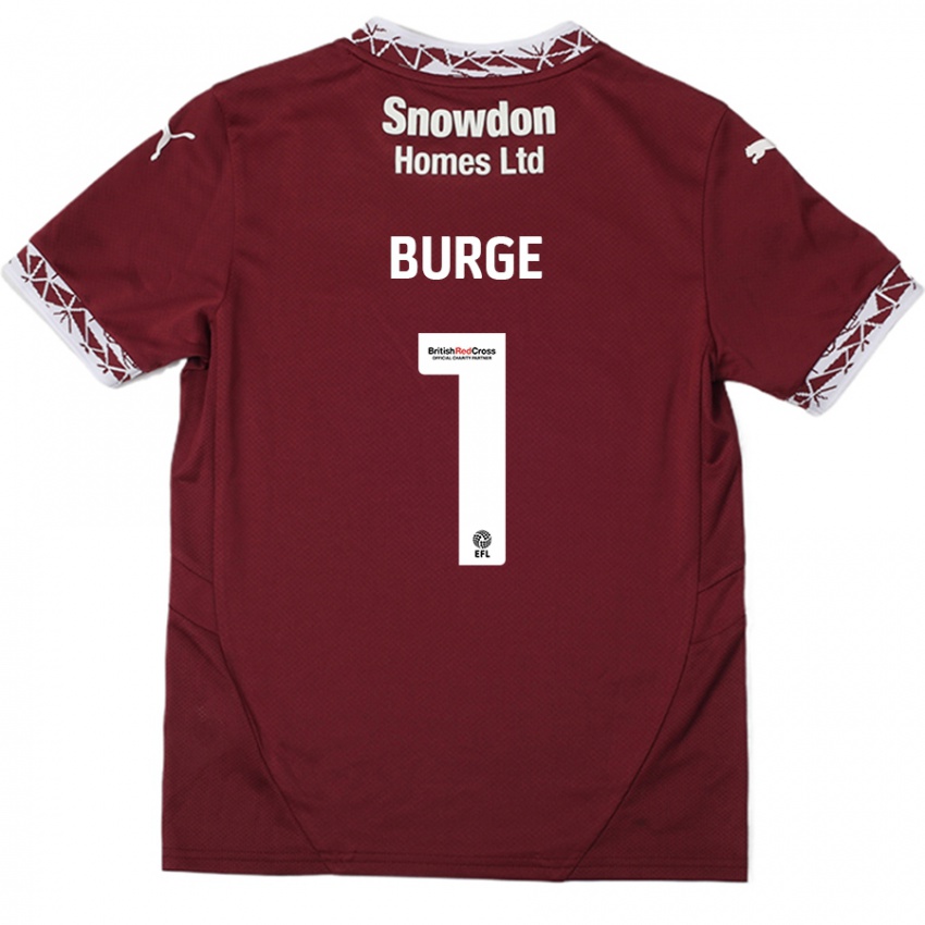 Kinder Lee Burge #1 Burgundrot Heimtrikot Trikot 2024/25 T-Shirt Österreich