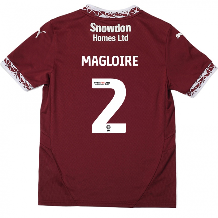 Kinder Tyler Magloire #2 Burgundrot Heimtrikot Trikot 2024/25 T-Shirt Österreich