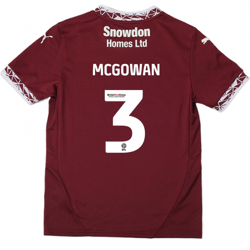 Kinder Aaron Mcgowan #3 Burgundrot Heimtrikot Trikot 2024/25 T-Shirt Österreich