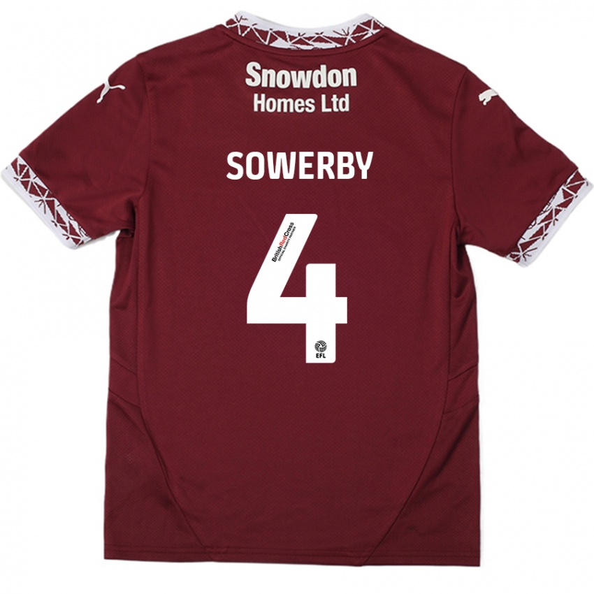 Kinder Jack Sowerby #4 Burgundrot Heimtrikot Trikot 2024/25 T-Shirt Österreich