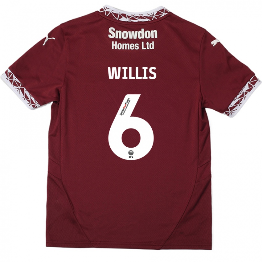 Kinder Jordan Willis #6 Burgundrot Heimtrikot Trikot 2024/25 T-Shirt Österreich