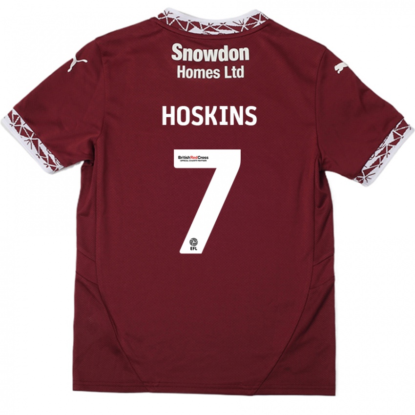 Kinder Sam Hoskins #7 Burgundrot Heimtrikot Trikot 2024/25 T-Shirt Österreich