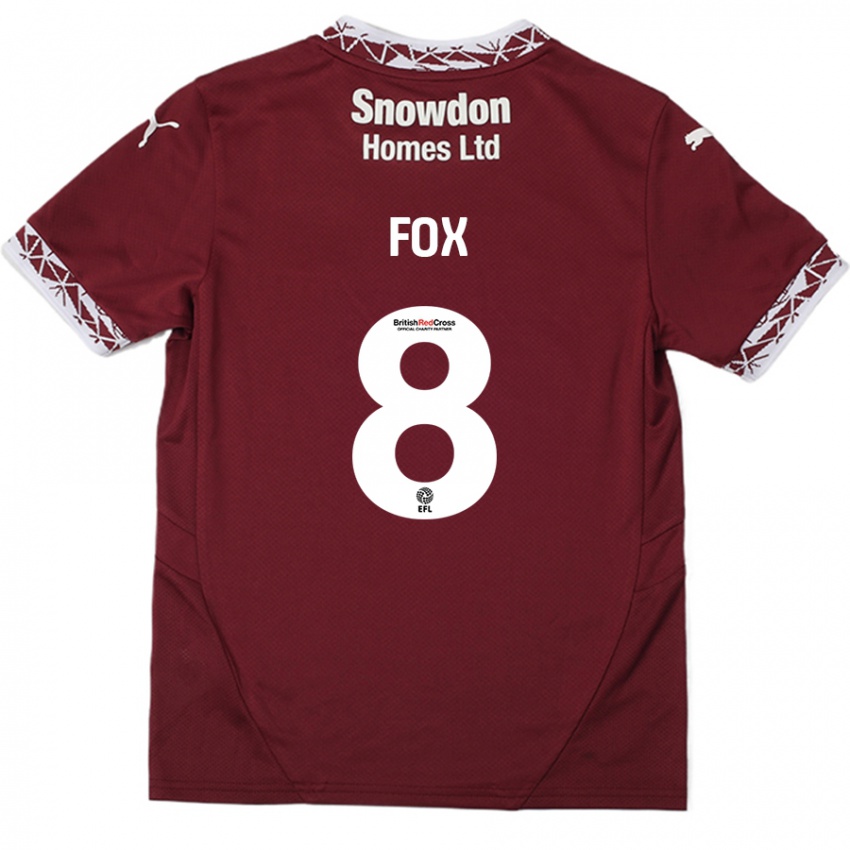 Kinder Ben Fox #8 Burgundrot Heimtrikot Trikot 2024/25 T-Shirt Österreich