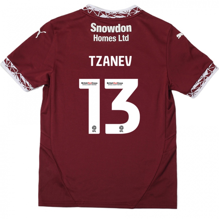 Kinder Nik Tzanev #13 Burgundrot Heimtrikot Trikot 2024/25 T-Shirt Österreich