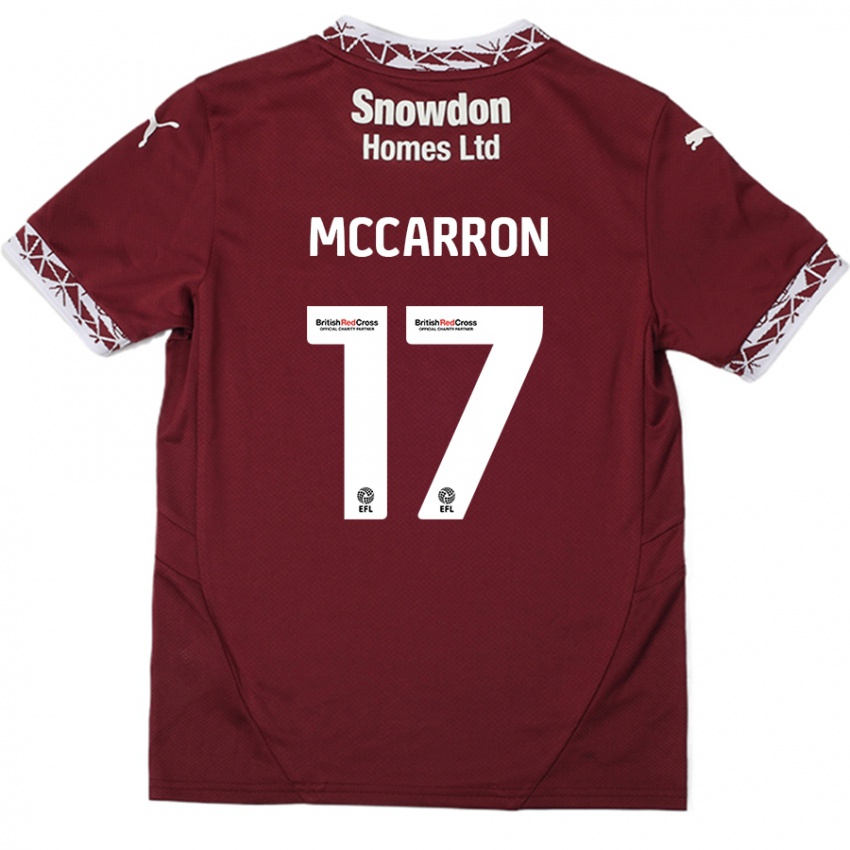 Kinder Liam Mccarron #17 Burgundrot Heimtrikot Trikot 2024/25 T-Shirt Österreich