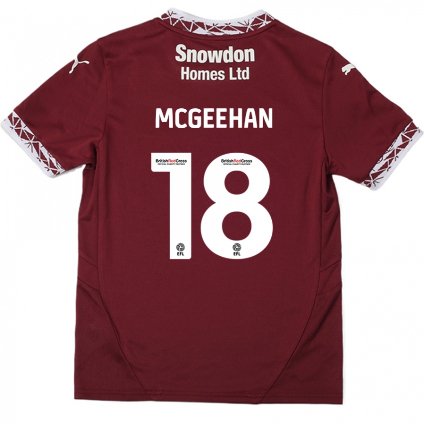 Kinder Cameron Mcgeehan #18 Burgundrot Heimtrikot Trikot 2024/25 T-Shirt Österreich