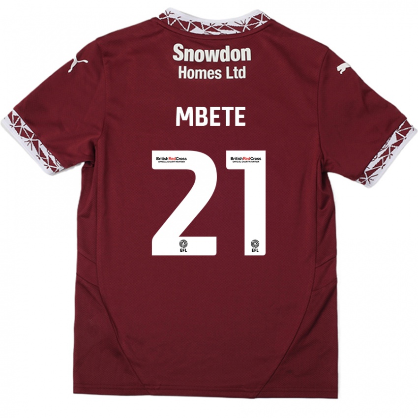 Kinder Luke Mbete #21 Burgundrot Heimtrikot Trikot 2024/25 T-Shirt Österreich