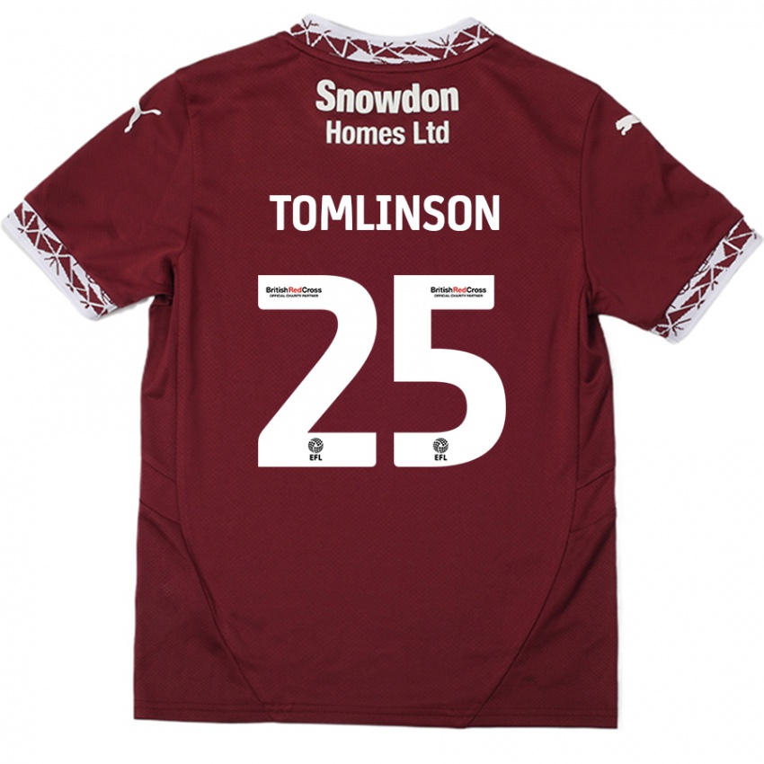 Kinder Josh Tomlinson #25 Burgundrot Heimtrikot Trikot 2024/25 T-Shirt Österreich