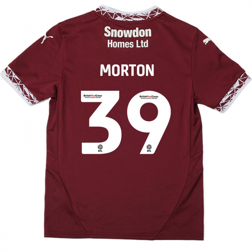 Kinder Callum Morton #39 Burgundrot Heimtrikot Trikot 2024/25 T-Shirt Österreich