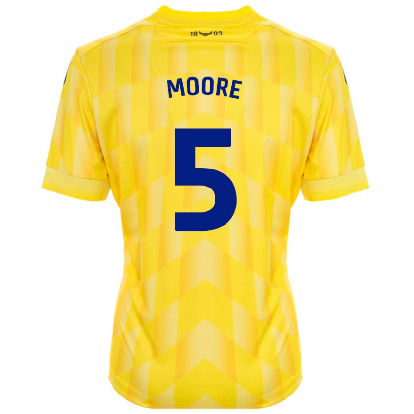 Kinder Elliott Moore #5 Gelb Heimtrikot Trikot 2024/25 T-Shirt Österreich