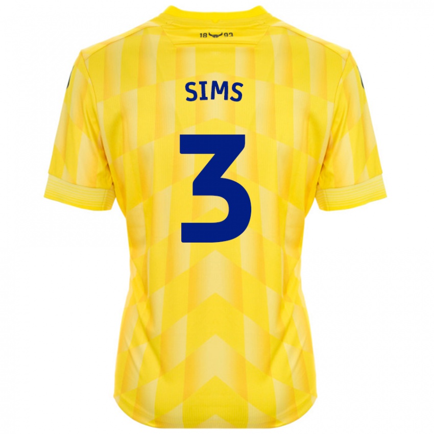 Kinder Gemma Sims #3 Gelb Heimtrikot Trikot 2024/25 T-Shirt Österreich