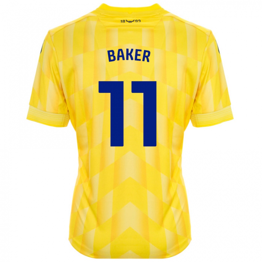 Kinder Sophie Baker #11 Gelb Heimtrikot Trikot 2024/25 T-Shirt Österreich