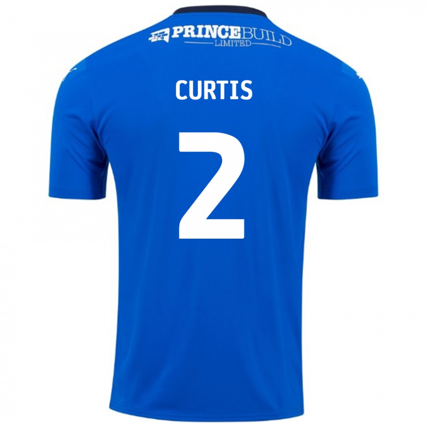 Kinder Sam Curtis #2 Blau Weiß Heimtrikot Trikot 2024/25 T-Shirt Österreich