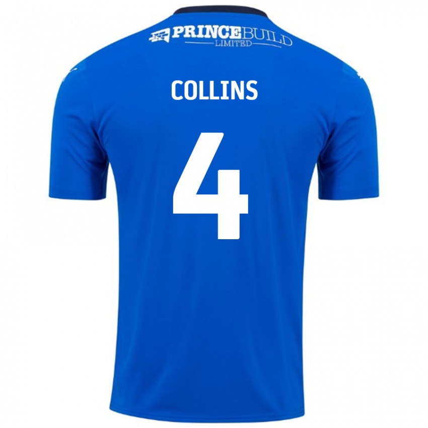 Kinder Archie Collins #4 Blau Weiß Heimtrikot Trikot 2024/25 T-Shirt Österreich