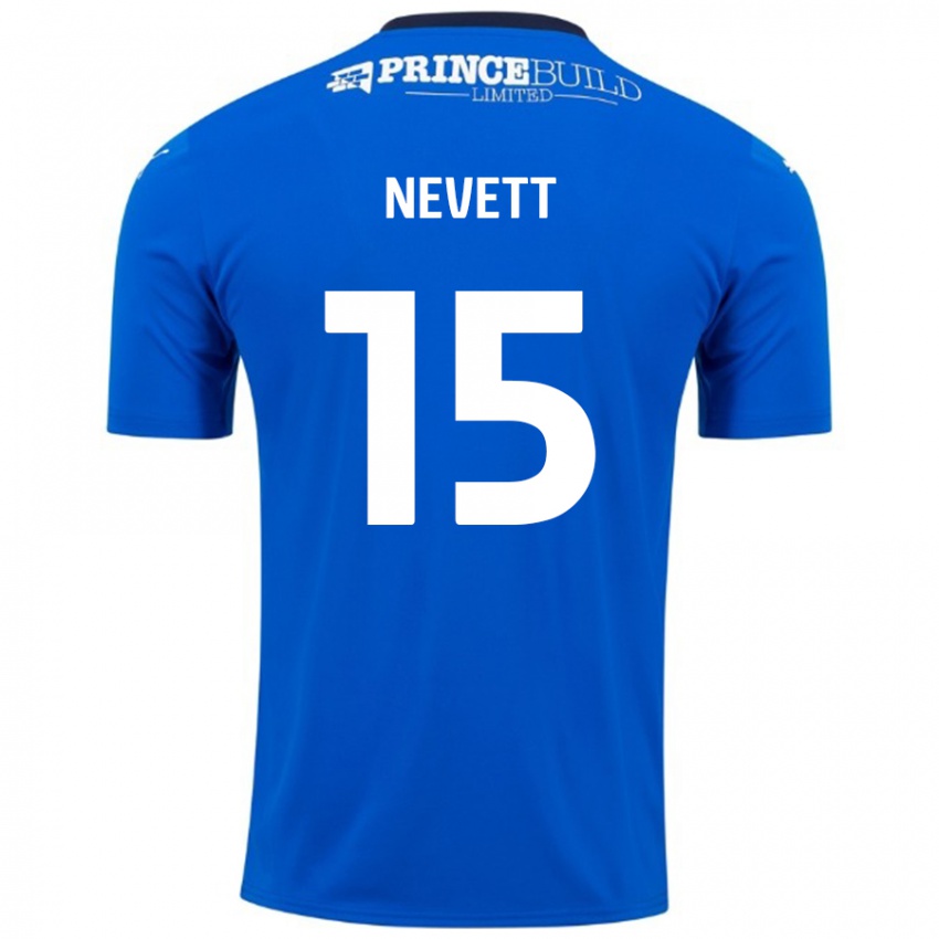 Kinder George Nevett #15 Blau Weiß Heimtrikot Trikot 2024/25 T-Shirt Österreich