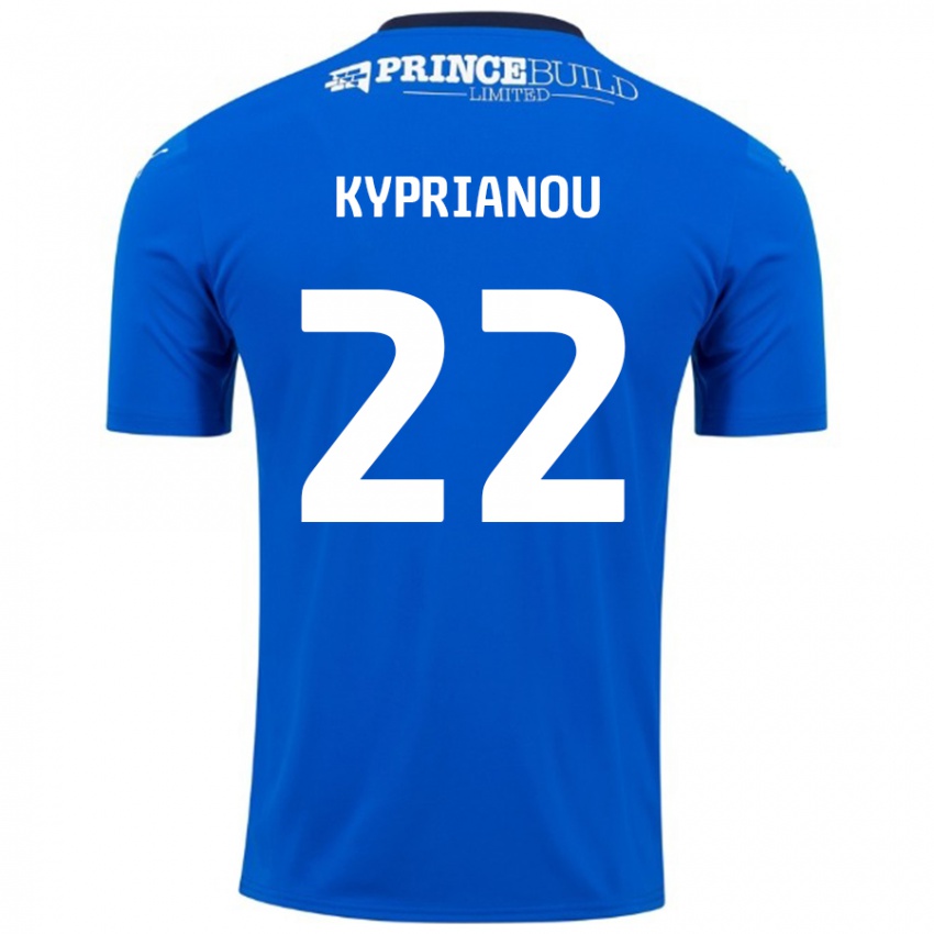 Kinder Hector Kyprianou #22 Blau Weiß Heimtrikot Trikot 2024/25 T-Shirt Österreich