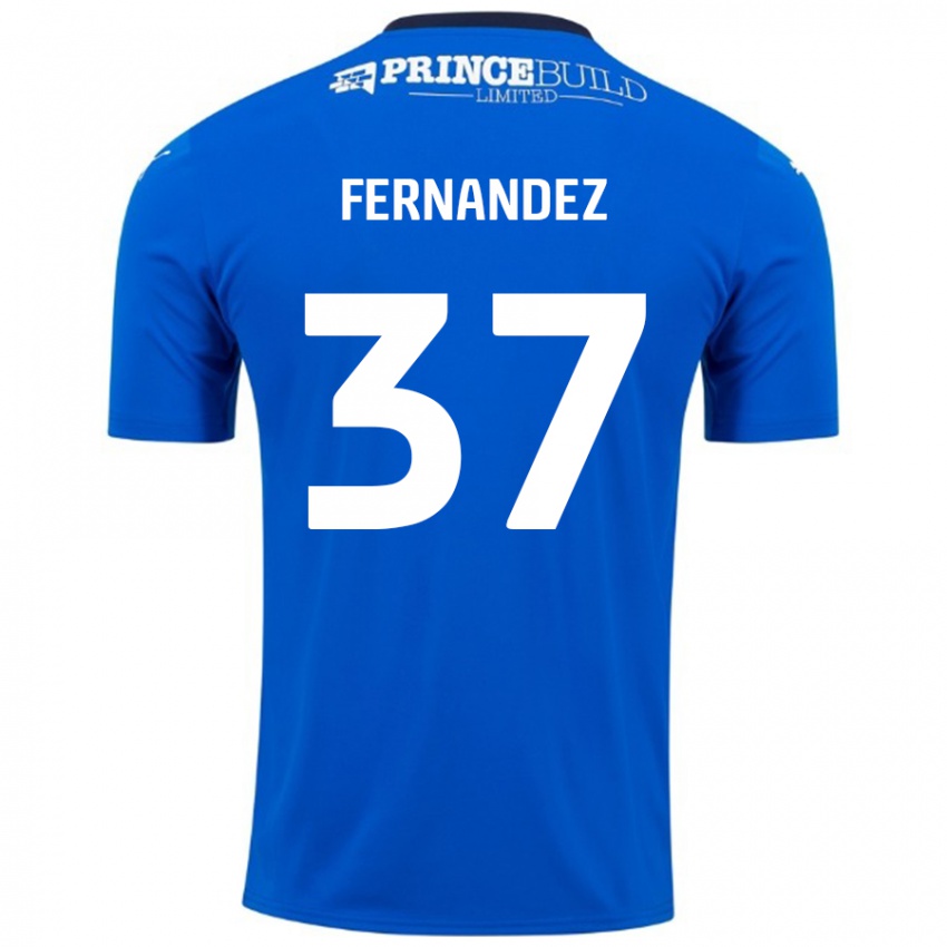 Kinder Emmanuel Fernandez #37 Blau Weiß Heimtrikot Trikot 2024/25 T-Shirt Österreich