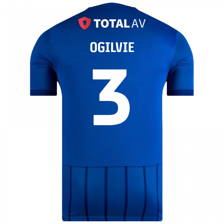 Kinder Connor Ogilvie #3 Blau Heimtrikot Trikot 2024/25 T-Shirt Österreich