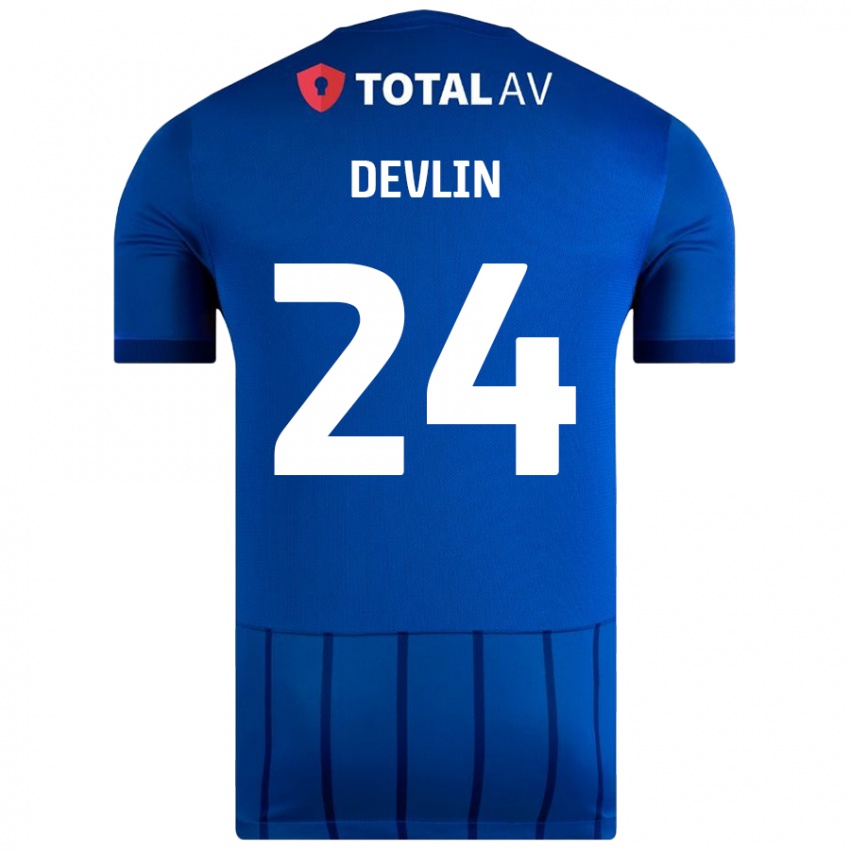 Kinder Terry Devlin #24 Blau Heimtrikot Trikot 2024/25 T-Shirt Österreich