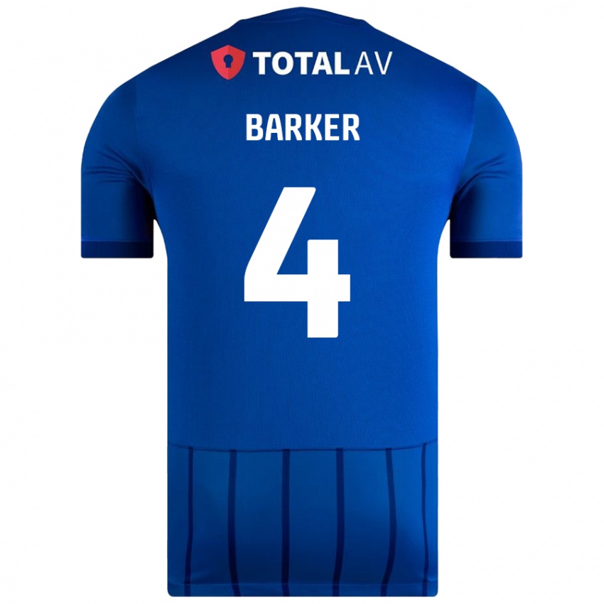 Kinder Sophie Barker #4 Blau Heimtrikot Trikot 2024/25 T-Shirt Österreich