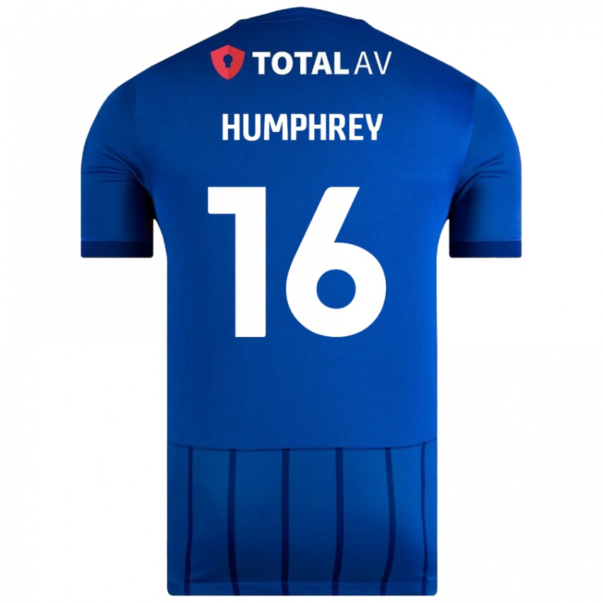 Kinder Ella Humphrey #16 Blau Heimtrikot Trikot 2024/25 T-Shirt Österreich