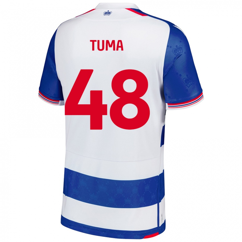 Kinder Basil Tuma #48 Blau Weiß Heimtrikot Trikot 2024/25 T-Shirt Österreich