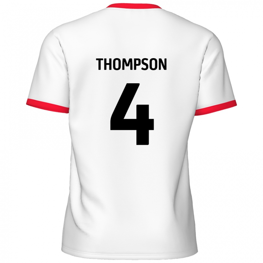 Kinder Nathan Thompson #4 Weiß Rot Heimtrikot Trikot 2024/25 T-Shirt Österreich